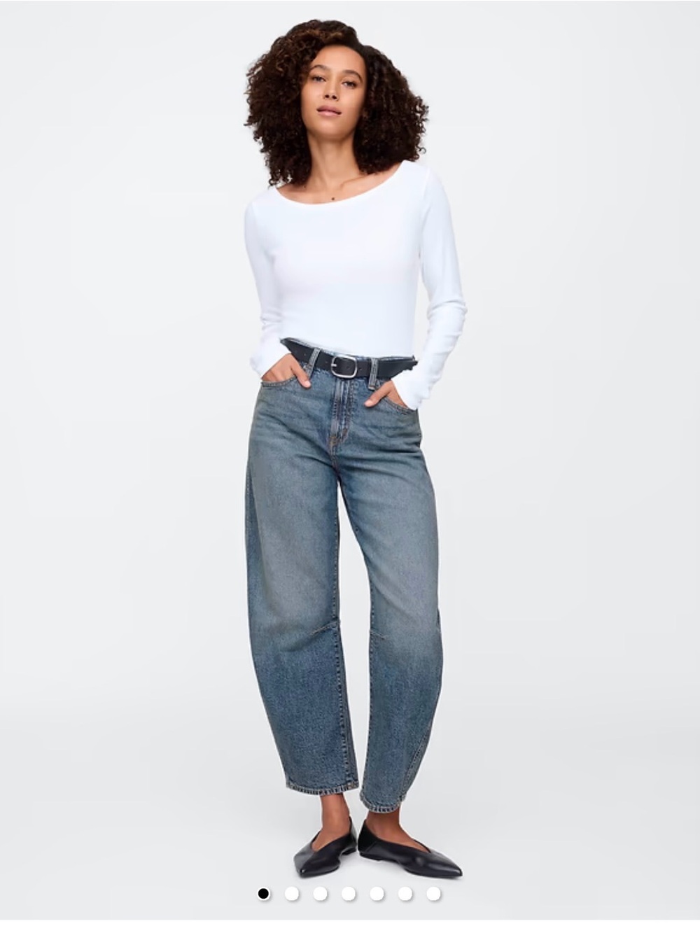 GAP Women's High rise barrel jeans Relaxed Blue High-Rise Jeans
